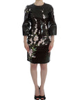 Dolce & Gabbana Black floral 3/4 Sleeve sheath dress