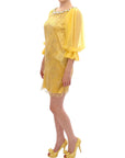 Dolce & Gabbana Yellow lace crystal mini dress