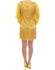 Dolce & Gabbana Yellow lace crystal mini dress