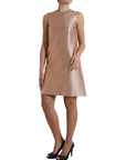 Dolce & Gabbana Pink Jacquard Sleeveless Shift Mini Dress