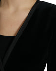 Dolce & Gabbana Black Velvet Cotton Double Breasted Jacket
