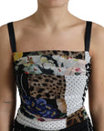 Dolce & Gabbana Multicolor Patchwork Midi Floral Leopard Bodycon Dress