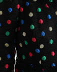 Dolce & Gabbana Black Polka Dot Ruffle Cotton Midi Dress