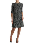 Dolce & Gabbana Black Chevron Polyester Shift Mini Dress