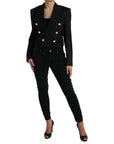 Dolce & Gabbana Black Striped SICILIA Double Breasted Jacket