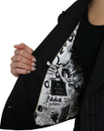 Dolce & Gabbana Black Striped SICILIA Double Breasted Jacket