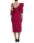 Dolce & Gabbana Purple Flower Embellished One Shoulder Dress