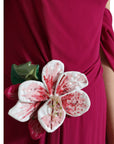 Dolce & Gabbana Purple Flower Embellished One Shoulder Dress