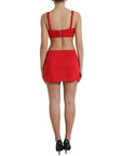 Dolce & Gabbana Red Cutout Nylon Sheath Sleeveless Mini Dress