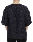 Dolce & Gabbana Blue gold key print silk blouse