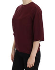 Dolce & Gabbana Red 3/4 sleeve silk blouse