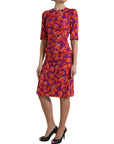 Dolce & Gabbana Multicolor Floral Poppy Print Sheath Dress