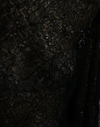 Dolce & Gabbana Black Floral Lace Sheer A-line Midi Dress