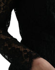 Dolce & Gabbana Black Lace Crystal Embellished Sheath Dress