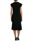 Dolce & Gabbana Black Cady Viscose Sleeveless Dress