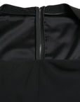 Dolce & Gabbana Black Cady Viscose Sleeveless Dress