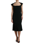 Dolce & Gabbana Black Cady Viscose Sleeveless Dress