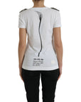 Dolce & Gabbana White Black Roses Crewneck Cotton T-shirt