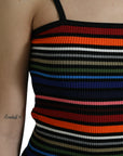 Dolce & Gabbana Multicolor Stripes Spaghetti Strap Tank Top