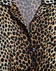 Dolce & Gabbana Brown Leopard Print Long Sleeves Blouse Top