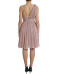 Dolce & Gabbana Light Lilac Pleated Lame Tulle One Shoulder Dress