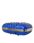 Balenciaga Blue Exotic Skin Leather Shoulder Crossbody Box Clutch Bag