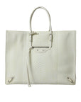 Balenciaga White Yellow Exotic Skin Leather Shopping Tote PAPIER Bag