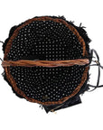 Dolce & Gabbana Beige Straw Snakeskin Pom Pom Crystal AGNESE Bag