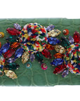 Dolce & Gabbana Multicolor AGNESE Straw Crystal Pom Pom Bag