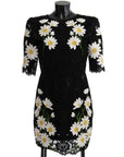 Dolce & Gabbana Black Floral Lace Chamomile Sicily Dress