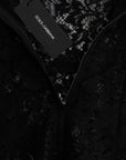 Dolce & Gabbana Black Floral Lace Chamomile Sicily Dress