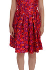 Dolce & Gabbana Pink Patterned A-line Above Knees Dress