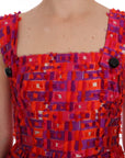 Dolce & Gabbana Pink Patterned A-line Above Knees Dress