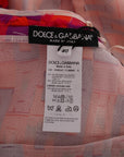 Dolce & Gabbana Pink Patterned A-line Above Knees Dress