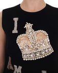 Dolce & Gabbana Black I AM A PRINCESS Crystal Shift Dress