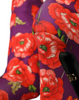 Dolce & Gabbana Purple Floral Jersey Stretch Boots Shoes
