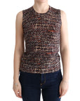 Dolce & Gabbana Multicolor Print Knit Top Wool T-shirt