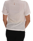 Dolce & Gabbana White Silk ITALIA IS LOVE Blouse T-shirt