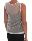 Dolce & Gabbana White Net Tank Transparent Top