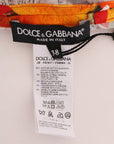 Dolce & Gabbana Orange Print Crystal-Embellished Blouse