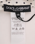 Dolce & Gabbana White Polka Dotted Silk T-shirt Top