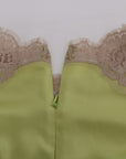 Dolce & Gabbana Green Silk Stretch Blouse Top