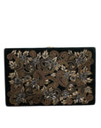 Dolce & Gabbana Black Velvet Gold Frame Clutch Evening Party Purse Bag