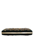 Dolce & Gabbana Black Velvet Gold Frame Clutch Evening Party Purse Bag