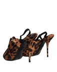 Dolce & Gabbana Brown Leopard Keira Slingback Sandals Shoes