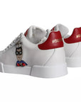 Dolce & Gabbana White Patch Calfskin Nappa Portofino Sneakers Shoes