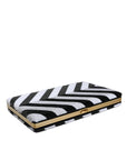 Dolce & Gabbana Black White Gold Frame Clutch Evening Party Purse Bag