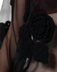 Dolce & Gabbana Black Nylon Mesh Transparent Floral Blouse