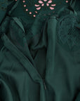 Dolce & Gabbana Green Floral Cutout Silk Wool Dress