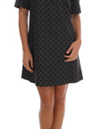 Dolce & Gabbana Gray Polka Dotted Wool Stretch Dress